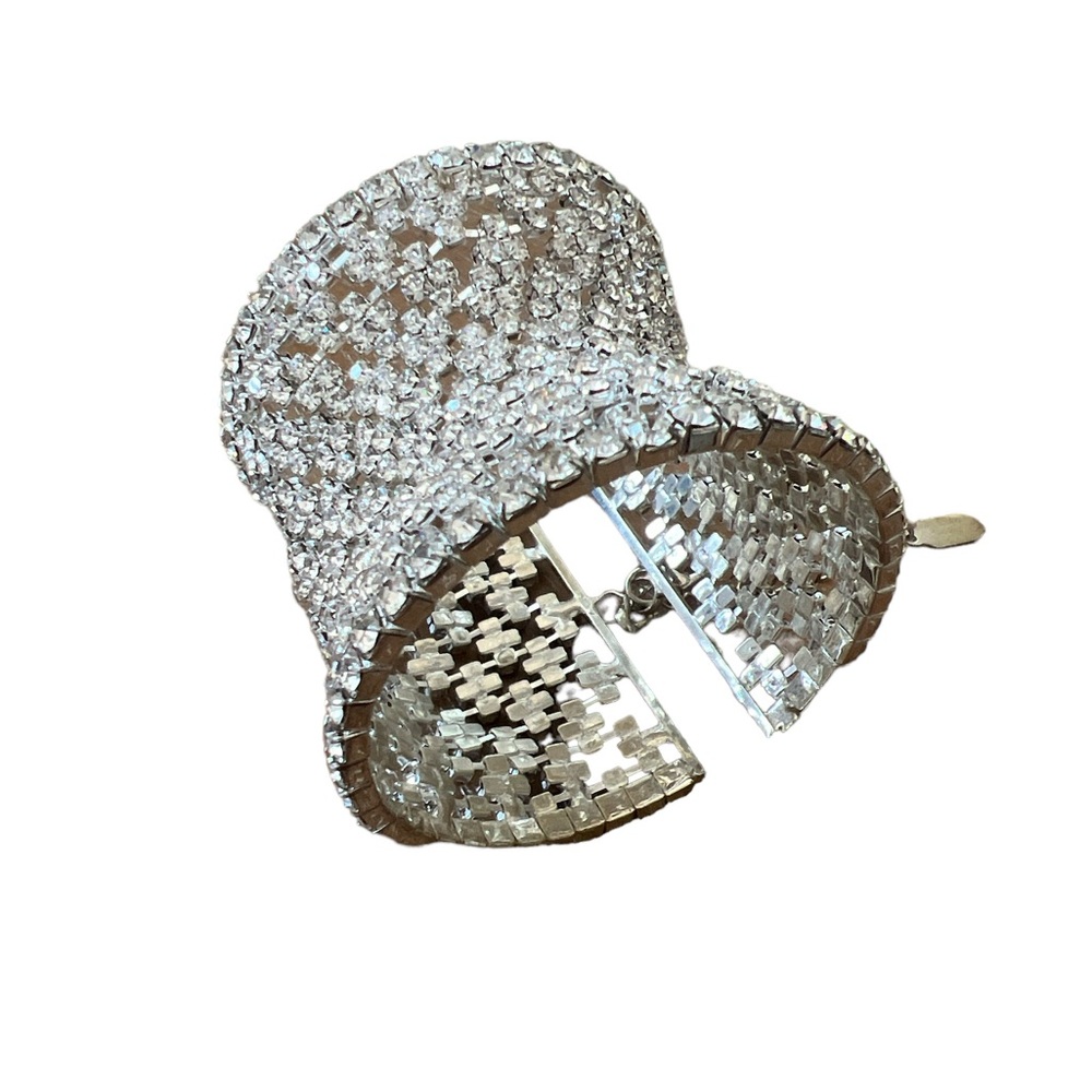 Statement Cuff Bracelet Silver Tone - Picture 2 of 5